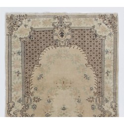Turkish Handmade Vintage Rug with Baroque Style, Art for the Floor. 3.9 x 6.8 Ft (117 x 206 cm)