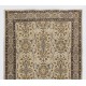 Turkish Handmade Vintage Rug with Floral Design, Art for the Floor. 3.9 x 6.8 Ft (117 x 207 cm)