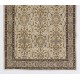 Turkish Handmade Vintage Rug with Floral Design, Art for the Floor. 3.9 x 6.8 Ft (117 x 207 cm)