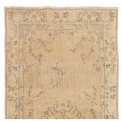 Handmade Art Deco Chinese Design Rug, Mid-Century Turkish Carpet. 3.9 x 7 Ft (117 x 215 cm)