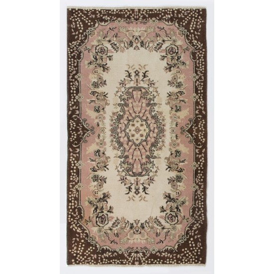 Turkish Handmade Vintage Rug, Ideal for Office and Home Decor. 3.9 x 7 Ft (117 x 215 cm)