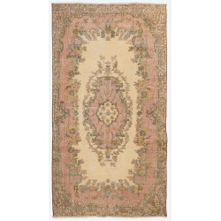 Hand-Knotted Vintage Turkish Rug, Home Decor Carpet. 3.9 x 6.7 Ft (118 x 204 cm)
