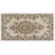 Floral Patterned Turkish Handmade Vintage Rug, Ideal for Office and Home Decor. 3.9 x 7.4 Ft (118 x 224 cm)