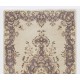 Vintage Handmade Turkish Oushak Wool Rug with Medallion Design. 4 x 6.9 Ft (119 x 210 cm)