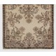 Turkish Oushak Handmade Vintage Rug with Floral Garden Design, Ideal for Office and Home Decor. 4 x 7 Ft (119 x 212 cm)