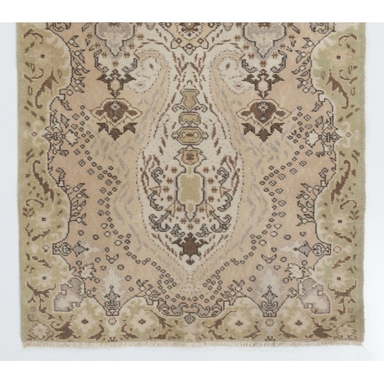 Handmade Vintage Rug from Turkey. 4 x 7.2 Ft (119 x 219 cm)