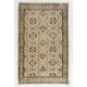 Vintage Floral Patterned Turkish Handmade Rug, Ideal for Office and Home Decor. 4 x 6.6 Ft (120 x 200 cm)