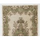 Vintage Handmade Turkish Oushak Wool Rug with Medallion Design. 4 x 6.9 Ft (120 x 208 cm)