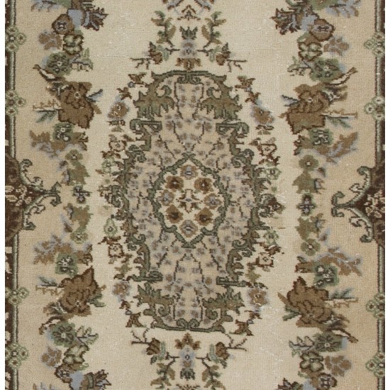 Hand-Knotted Vintage Turkish Rug, Home Decor Carpet. 4 x 6.9 Ft (120 x 210 cm)