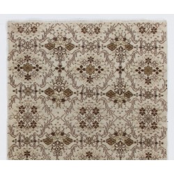 Hand-Knotted Vintage Turkish Oushak Accent Rug, Ideal for Home and Office Decor. 4 x 6.9 Ft (120 x 210 cm)