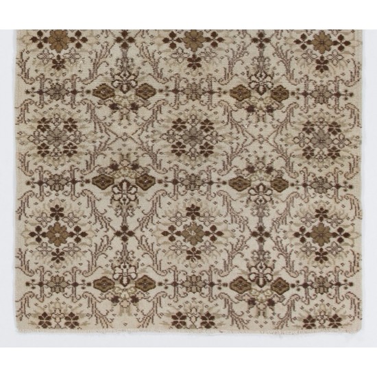 Hand-Knotted Vintage Turkish Oushak Accent Rug, Ideal for Home and Office Decor. 4 x 6.9 Ft (120 x 210 cm)