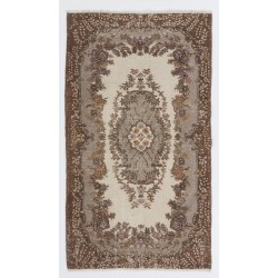 Handmade Vintage Rug, Floral Patterned Anatolian Carpet. 4 x 7 Ft (120 x 211 cm)