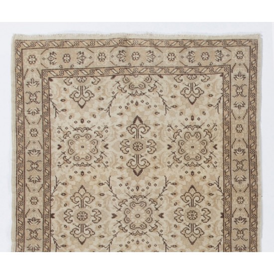 Hand-Knotted Vintage Turkish Rug, Home Decor Carpet. 4 x 7 Ft (120 x 212 cm)