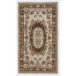 Handmade Vintage Rug, Floral Patterned Anatolian Carpet. 4 x 7 Ft (120 x 212 cm)