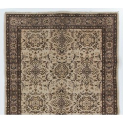 Handmade Vintage Rug, Floral Patterned Anatolian Carpet. 4 x 7 Ft (120 x 213 cm)