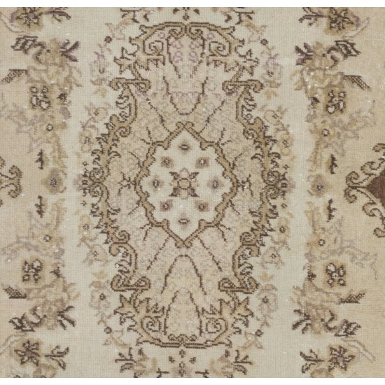 Hand-Knotted Vintage Turkish Oushak Accent Rug, Ideal for Home and Office Decor. 4 x 6.9 Ft (121 x 210 cm)