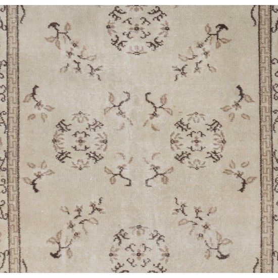 Handmade Art Deco Chinese Design Rug, Mid-Century Turkish Carpet. 4 x 7 Ft (121 x 211 cm)