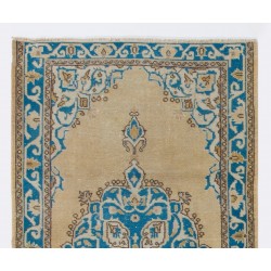 Hand-Knotted Vintage Turkish Oushak Accent Rug, Ideal for Home and Office Decor. 4 x 6.7 Ft (122 x 203 cm)