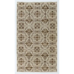 Hand-Knotted Vintage Turkish Oushak Rug, Ideal for Home and Office Decor. 4 x 6.8 Ft (122 x 207 cm)