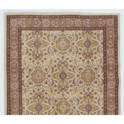 Hand-Knotted Vintage Turkish Oushak Rug, Ideal for Home and Office Decor. 4 x 6.9 Ft (122 x 210 cm)