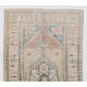 Hand-Knotted Vintage Central Anatolian Rug Made of Wool. 4.4 x 7.9 Ft (133 x 240 cm)
