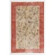 Handmade Vintage Accent Rug, Floral Design Central Anatolian Carpet. 4.6 x 7.5 Ft (140 x 227 cm)