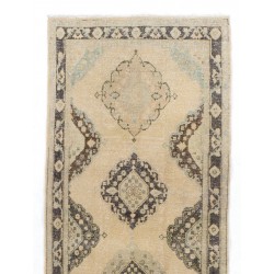 Vintage Handmade Turkish Runner Rug, Ideal for Hallway Decor. 4.6 x 12.7 Ft (140 x 385 cm)