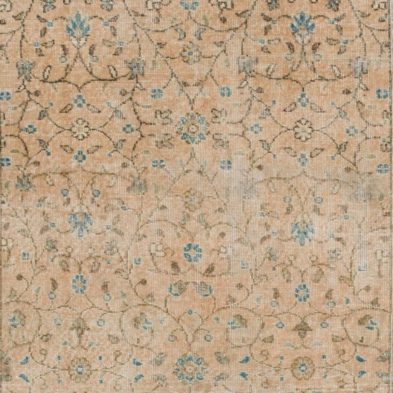 Hand-Knotted Vintage Turkish Runner Rug, Authentic Wool Hallway Runner. 4.7 x 12.8 Ft (143 x 390 cm)