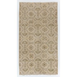 Handmade Vintage Rug, Floral Patterned Anatolian Carpet. 4.8 x 9 Ft (145 x 275 cm)
