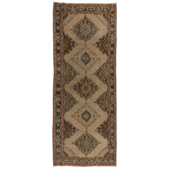 Vintage Handmade Anatolian Runner Rug, Great for Hallway Decor. 4.8 x 12.4 Ft (145 x 375 cm)