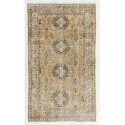 Home Decor Vintage Carpet, Hand-Knotted Turkish Wool Rug. 4.9 x 8 Ft (147 x 245 cm)