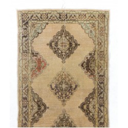Home Decor Vintage Hallway Runner, Hand-Knotted Turkish Wool Rug. 4.9 x 12.7 Ft (147 x 385 cm)