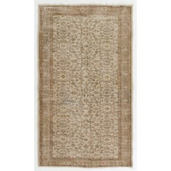 Handmade Vintage Rug, Floral Patterned Anatolian Carpet. 5 x 8.4 Ft (150 x 253 cm)