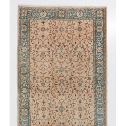 Mid-Century Handmade Anatolian Runner Rug, Authentic Wool Corridor Carpet. 5 x 13 Ft (150 x 395 cm)