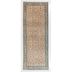 Mid-Century Handmade Anatolian Runner Rug, Authentic Wool Corridor Carpet. 5 x 13 Ft (150 x 395 cm)