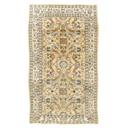 Home Decor Vintage Carpet, Hand-Knotted Turkish Oushak Wool Rug. 5 x 8.7 Ft (153 x 263 cm)