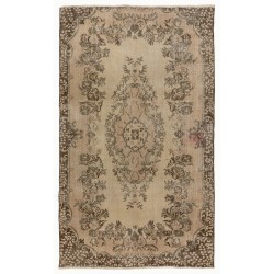 Authentic Vintage Oushak Area Rug, Hand-Knotted in Turkey. 5.4 x 8.9 Ft (163 x 270 cm)