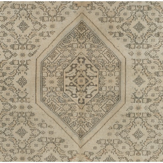 Hand-Knotted Vintage Central Anatolian Rug Made of Wool. 5.4 x 7.7 Ft (164 x 234 cm)