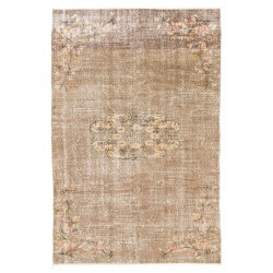 Home Decor Vintage Carpet, Hand-Knotted Turkish Wool Rug. 5.5 x 8.2 Ft (166 x 248 cm)