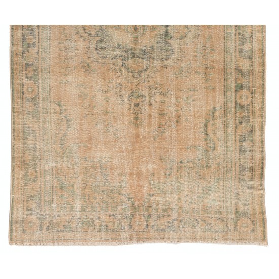 Authentic Vintage Anatolian Oushak Area Rug, Hand-Knotted in Turkey. 5.6 x 9.2 Ft (170 x 280 cm)