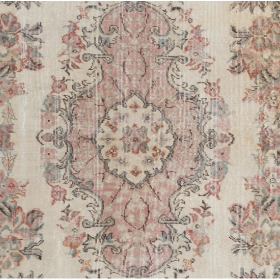 Vintage Hand-Knotted Anatolian Rug, Baroque Style Carpet for Living Room. 5.6 x 9.6 Ft (170 x 290 cm)