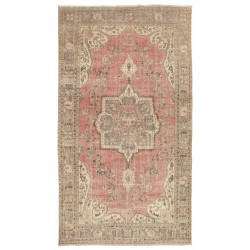 Mid-Century Handmade Turkish Oushak Wool Rug with Medallion Design. 5.7 x 9.8 Ft (173 x 298 cm)