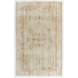 Mid-Century Turkish Rug, Vintage Handmade Art Deco Chinese Design Carpet. 5.8 x 9 Ft (174 x 272 cm)