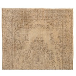 Handmade 1960s Turkish Oushak Area Rug, Wool and Cotton Carpet. 6 x 9.6 Ft (183 x 290 cm)