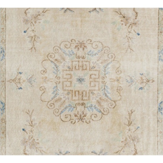 Handmade Art Deco Chinese Design Rug, Mid-Century Turkish Carpet. 6 x 9 Ft (184 x 272 cm)