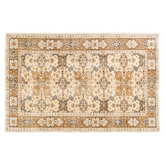 Traditional Vintage Area Rug from Turkey, Ca 1960, Handmade Floor Covering. 6.2 x 9.5 Ft (187 x 287 cm)