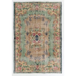 Traditional Vintage Area Rug from Turkey, Ca 1960, Handmade Floor Covering. 6.3 x 9.4 Ft (192 x 285 cm)