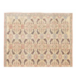 Handmade Vintage Area Rug, Floral Patterned Anatolian Carpet. 6.5 x 10 Ft (196 x 306 cm)