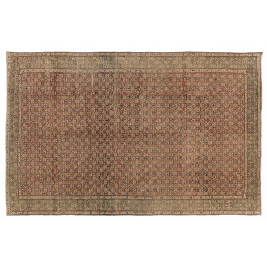Exceptional One-of-a-Kind Hand-knotted Vintage Turkish Area Rug. 6.5 x 9.6 Ft (197 x 290 cm)