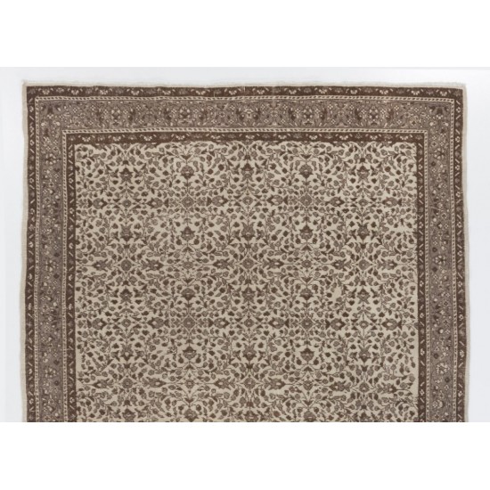 Handmade Vintage Rug, Floral Patterned Anatolian Carpet. 6.6 x 10 Ft (200 x 303 cm)